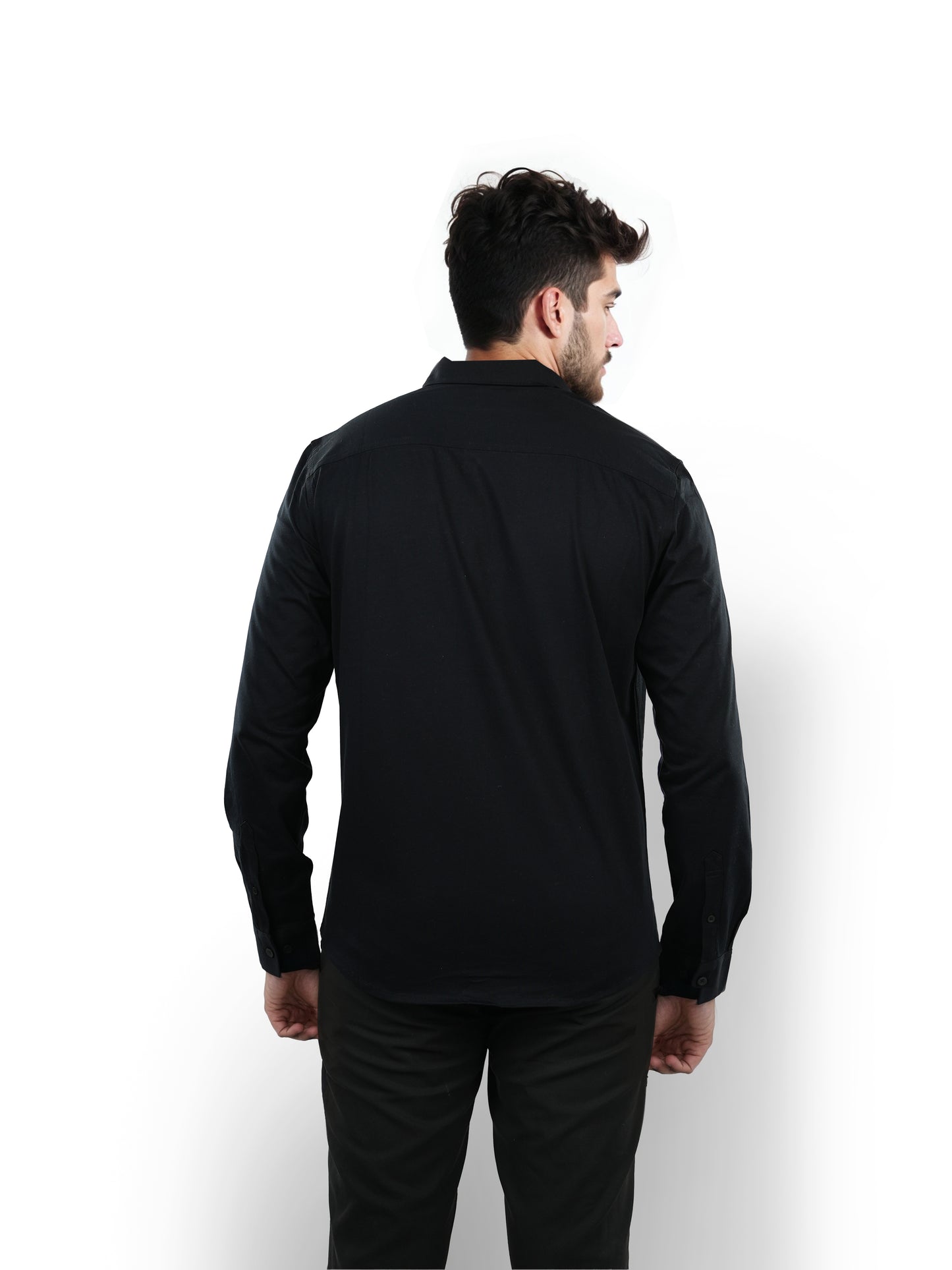 Black Solid Lyocell Shirt