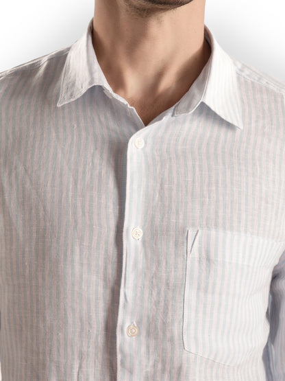 Blue Striped Linen Shirt