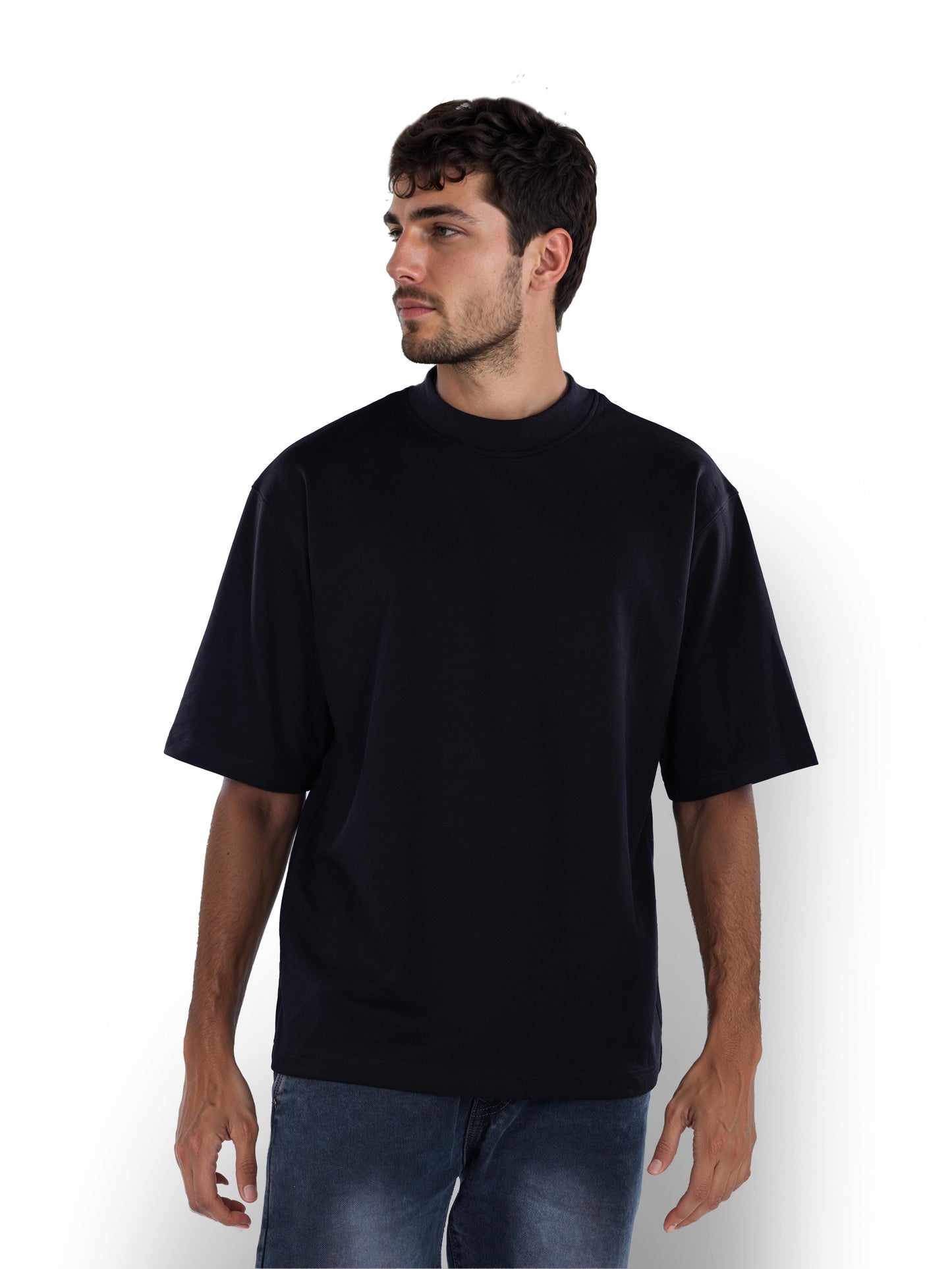 Black Solid Cotton T-shirt