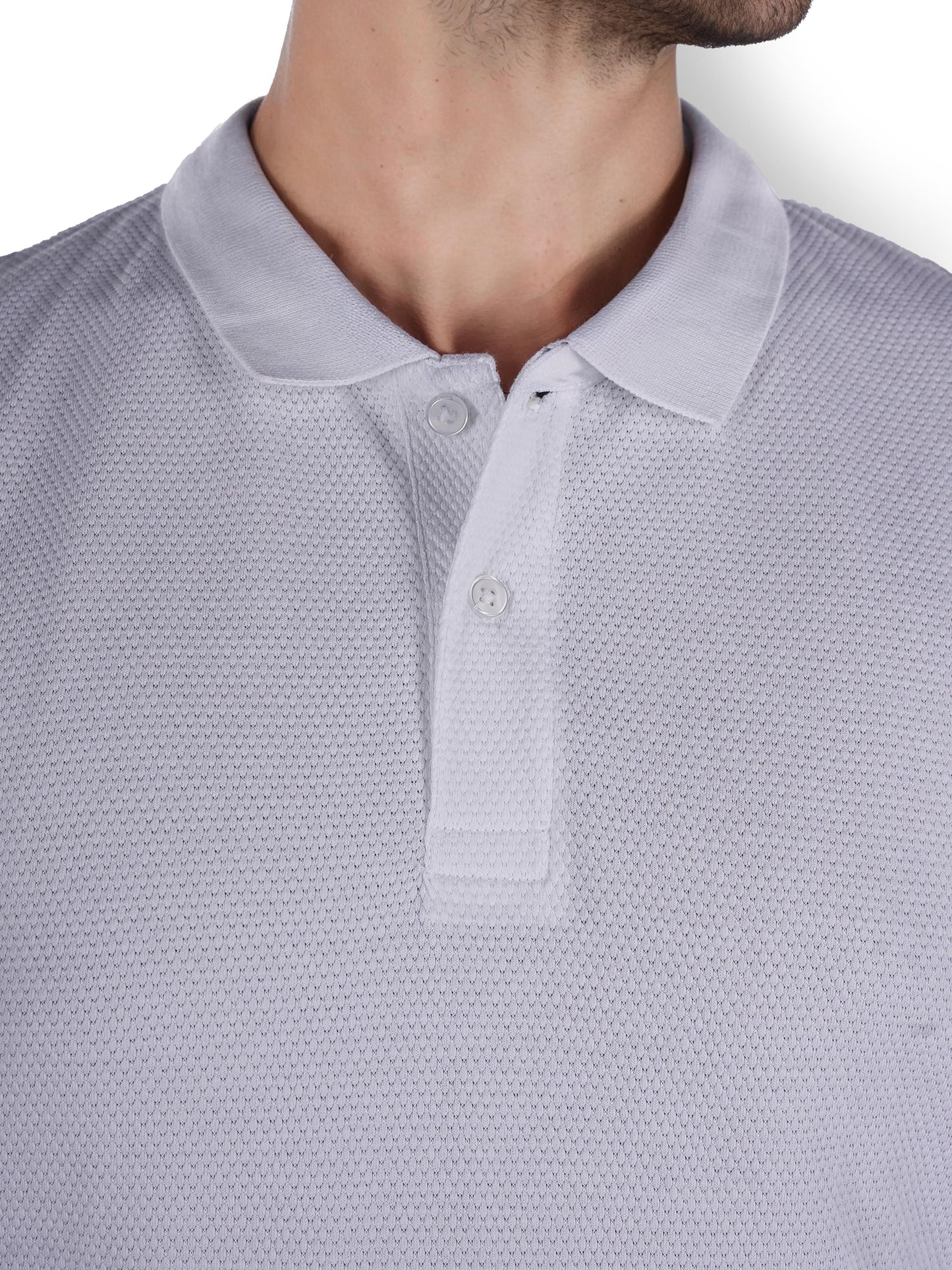 White Solid Cotton Polo