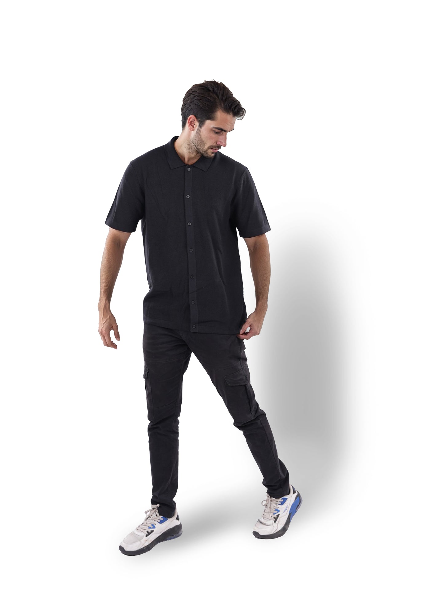 Black Solid Cotton Shirt