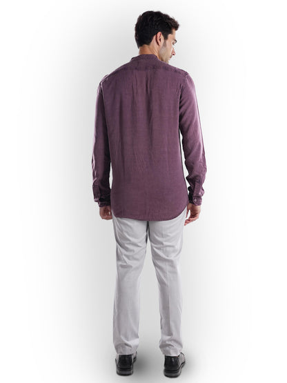 Purple Solid Cotton Shirt