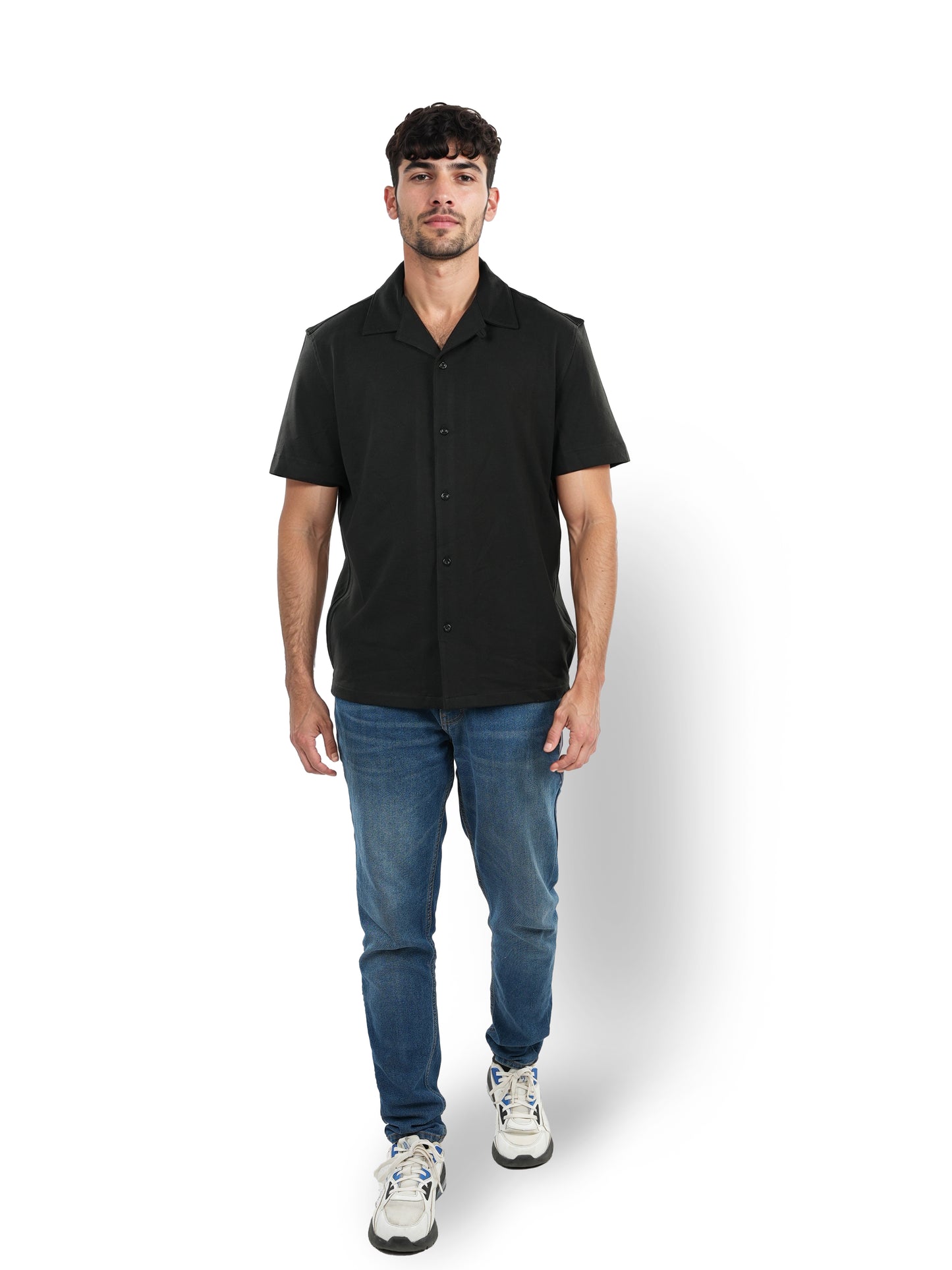 Black Solid Cotton Shirt