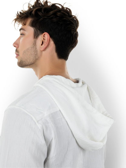 White Solid Cotton Shirt