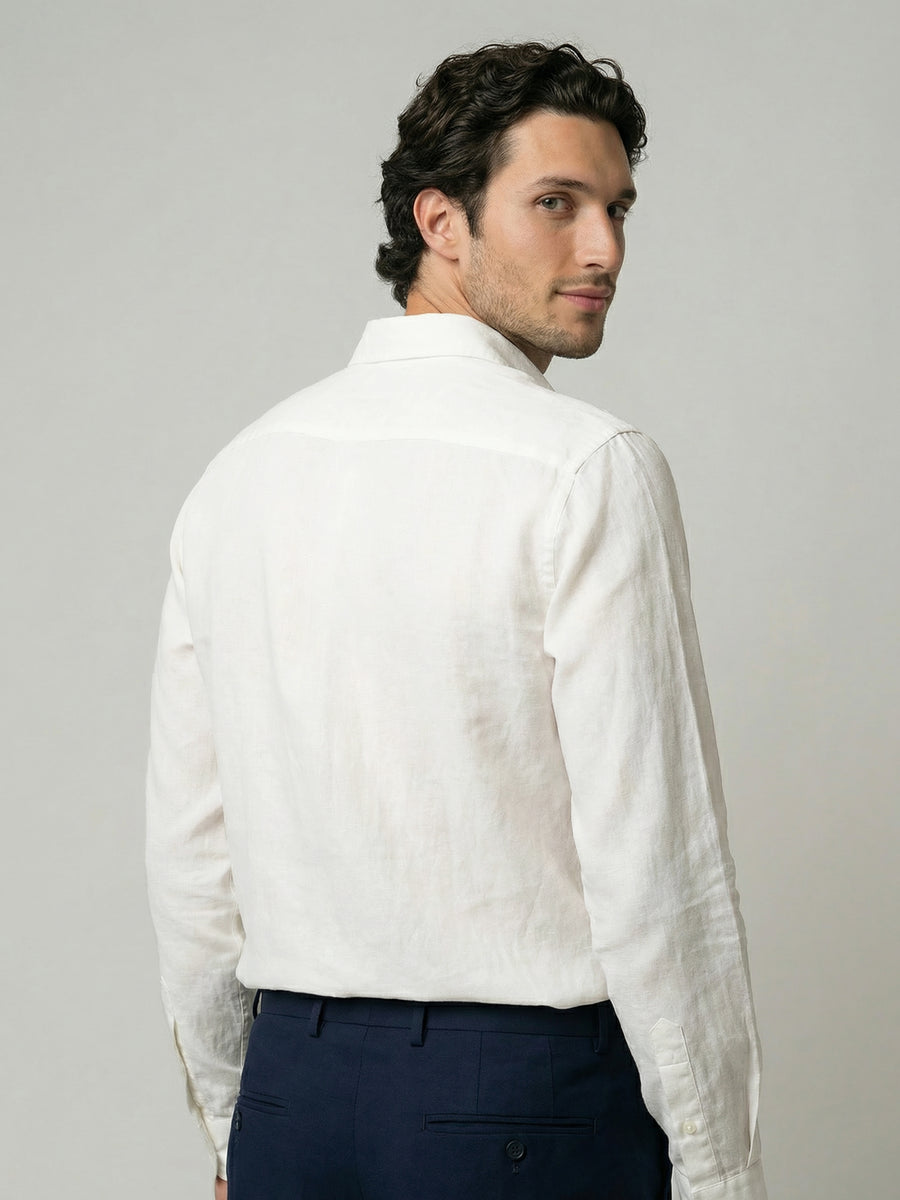 Celio Mens White Solid Regular Fit Cotton Shirts