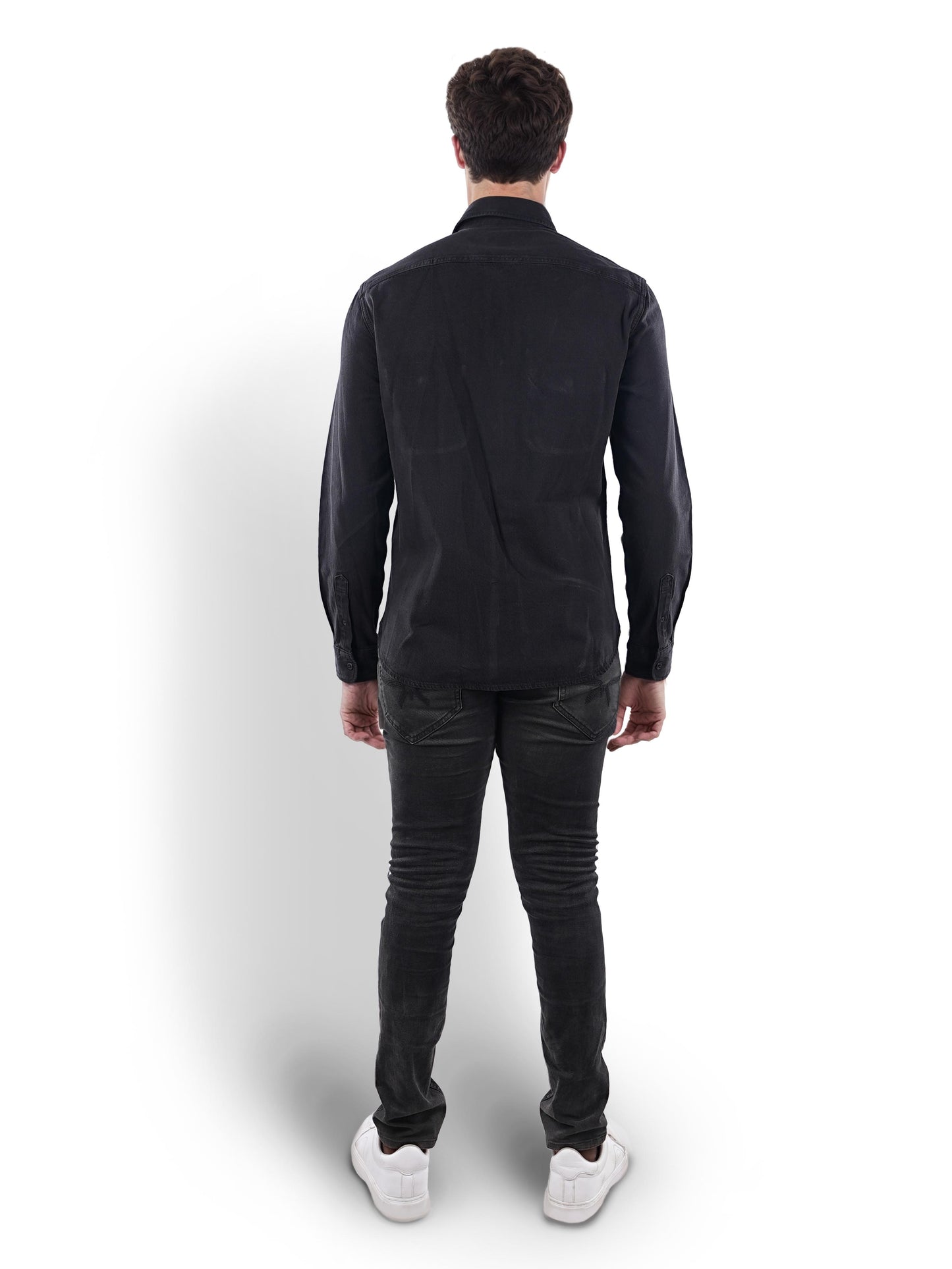 Black Solid Cotton Shirt