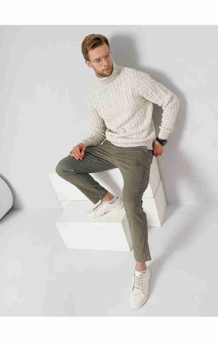 Olive Regular Fit Trousers