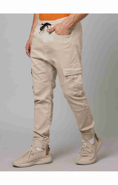 Beige Regular Fit Cargos