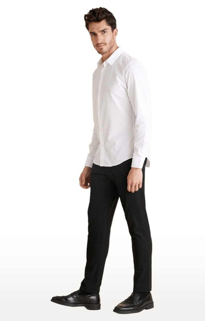Celio* Solid Regular Fit Cotton White Formal Shirt