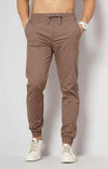 Celio* Cotton-Blend Jogger Fit Brown Trouser