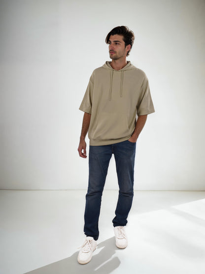 Green Solid Cotton Sweatshirt