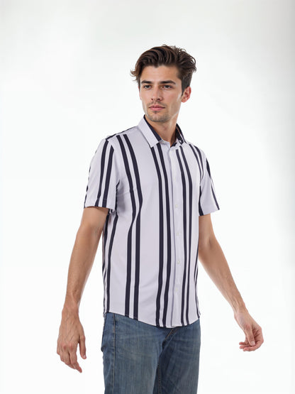 White Striped Nylon Shirt