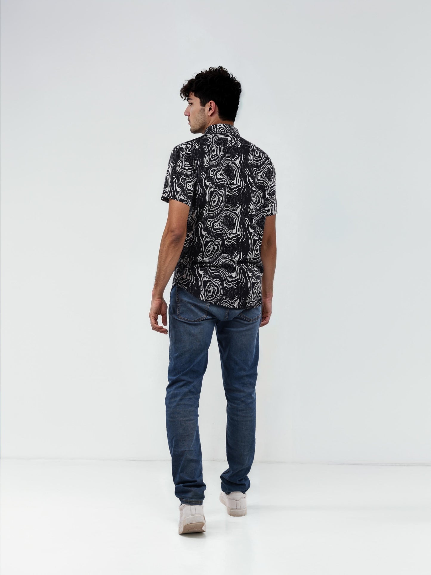 Black Printed Viscose Shirt