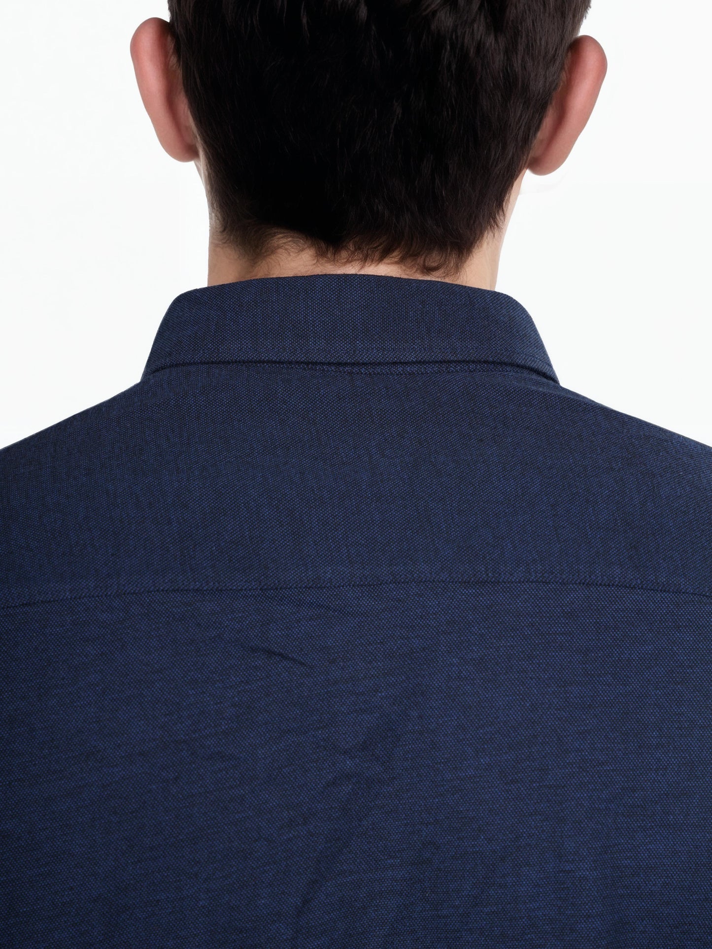 Navy Blue Solid Cotton Shirt