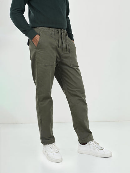 Green Straight Fit Trousers