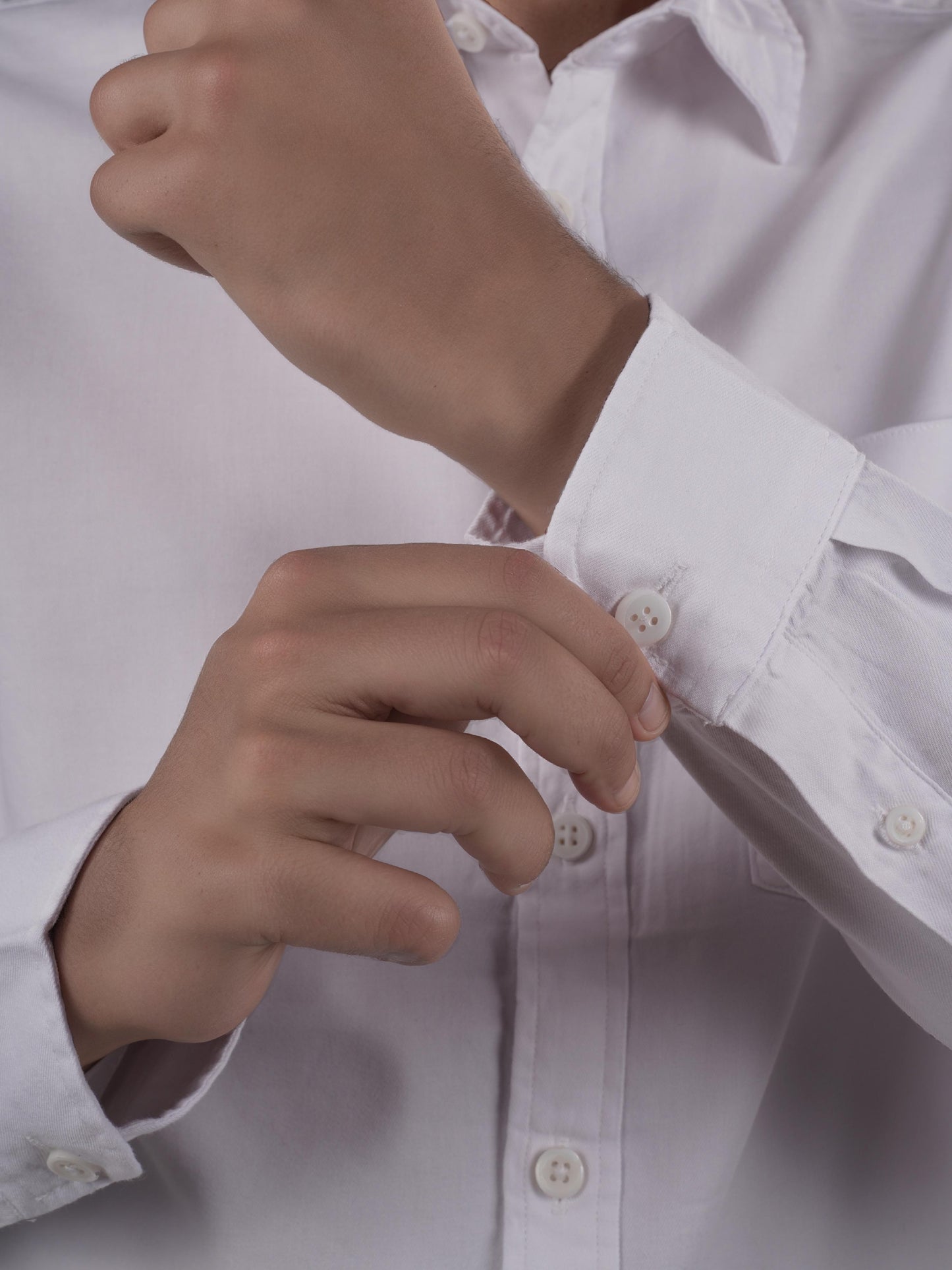 White Solid Cotton Shirt