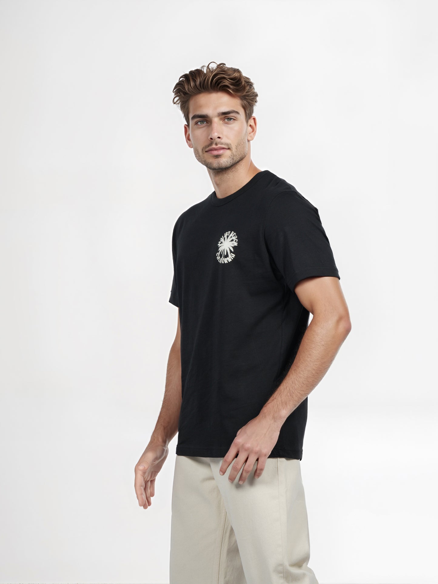 Celio* Men Black Printed Boxy Fit Cotton T-shirt