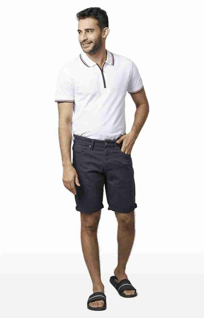 Navy Blue Regular Fit Shorts