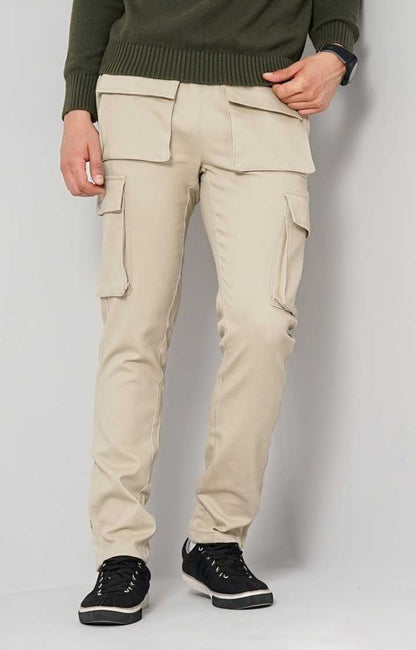 Beige Regular Fit Trousers