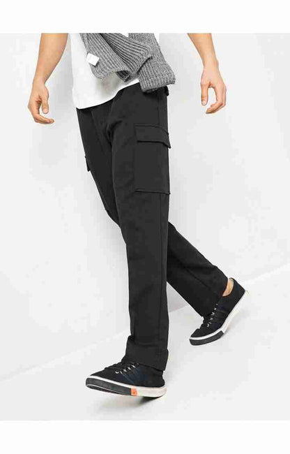 Black Straight Fit Cargos