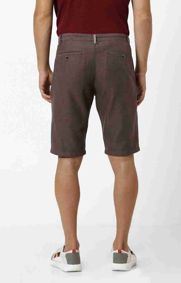 Brown Regular Fit Shorts