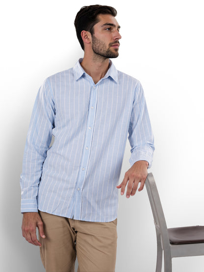 Blue Striped Linen Shirt