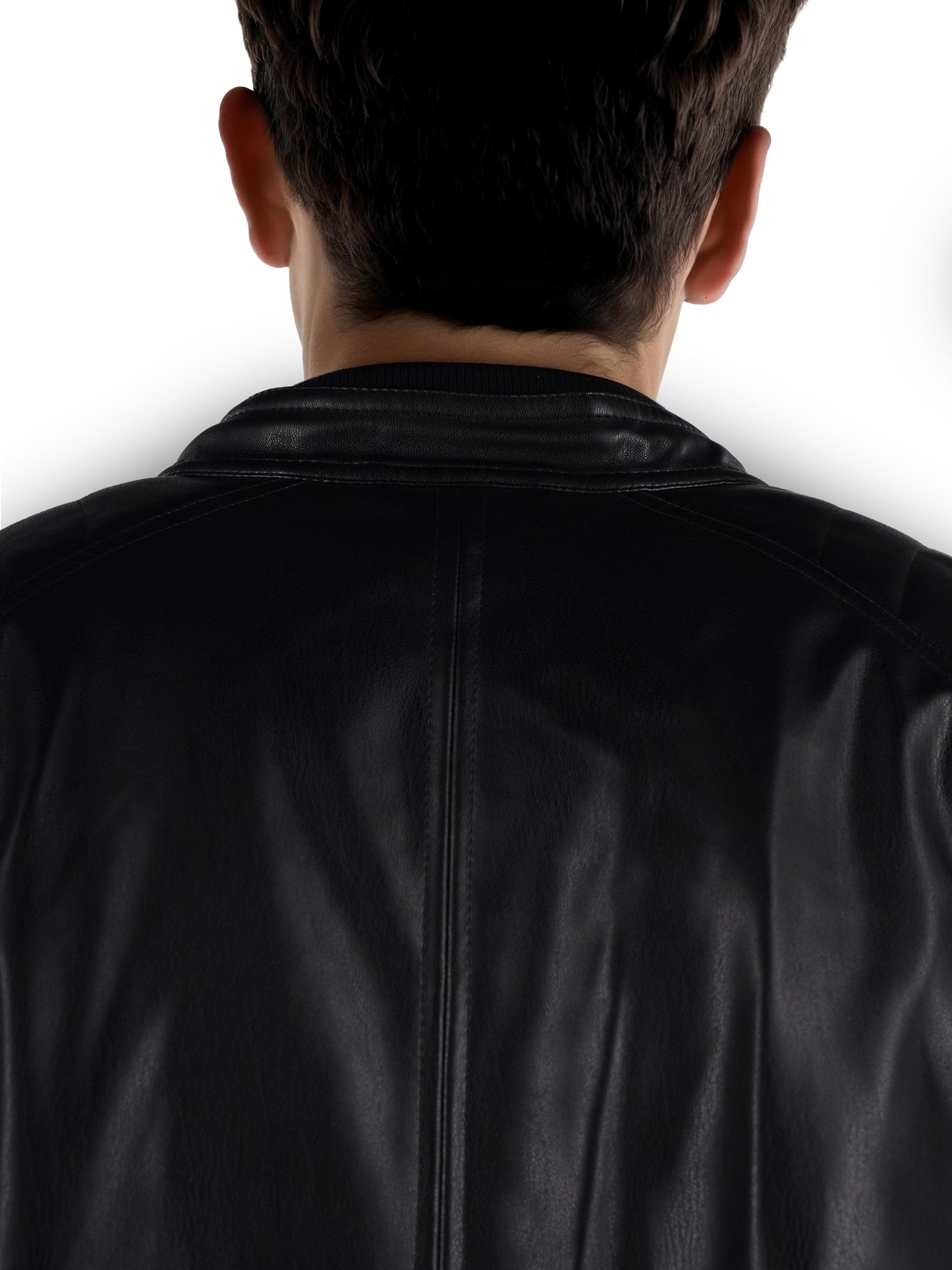 Black Solid Polyamide Jacket