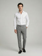 Celio Mens Grey Solid 24H Fit Polyester Casual Trouser