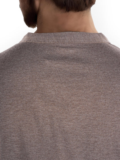 Taupe Solid Cotton T-Shirt