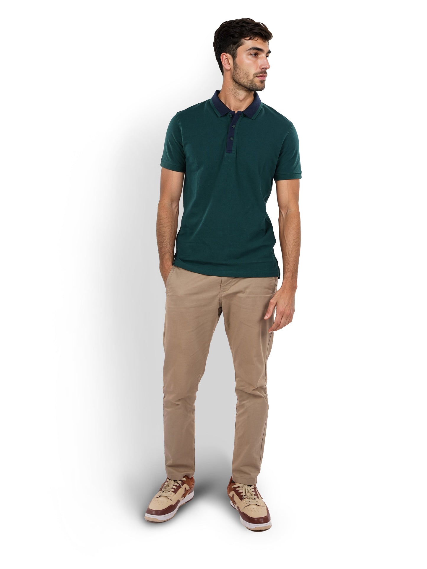 Green Solid Cotton T-Shirt