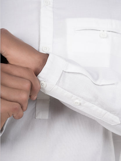 White Solid Cotton Shirt