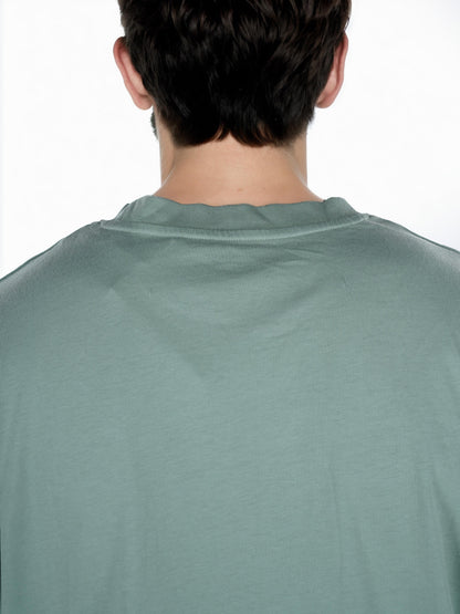 Green Solid Cotton T-shirt