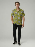 Celio Mens Green Printed Regular Fit Cotton Shirts