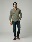Celio Mens Olive Solid Regular Fit Cotton Shirts