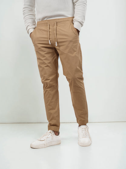 Beige Slim Fit Trousers