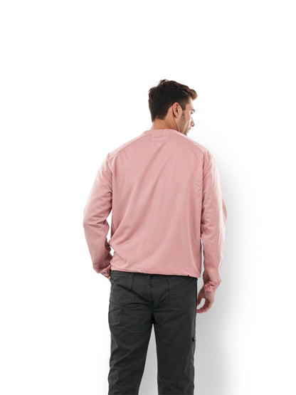 Pink Solid Cotton Sweatshirt