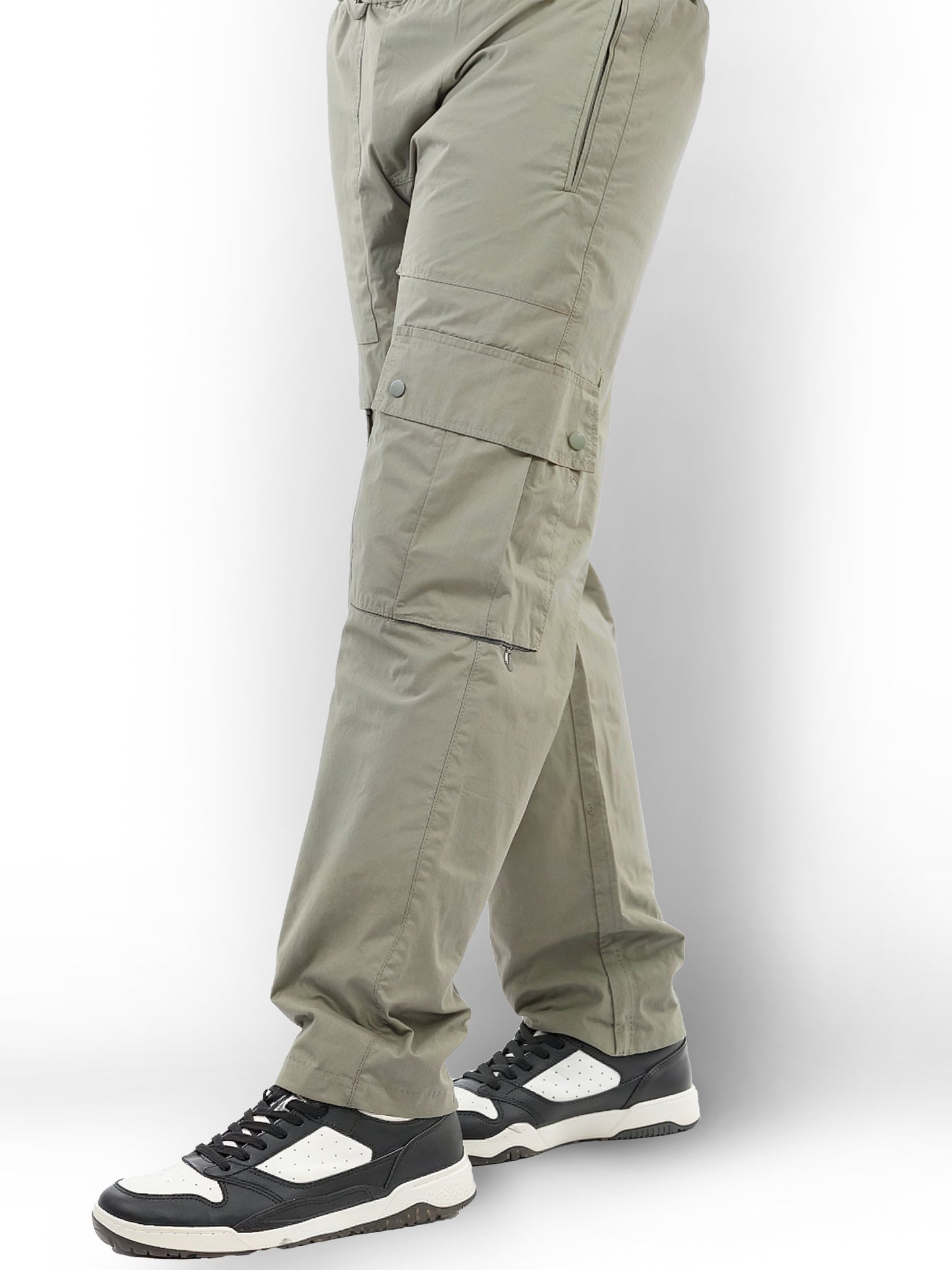 Celio* Cotton-Blend Straight Fit Olive Trousers