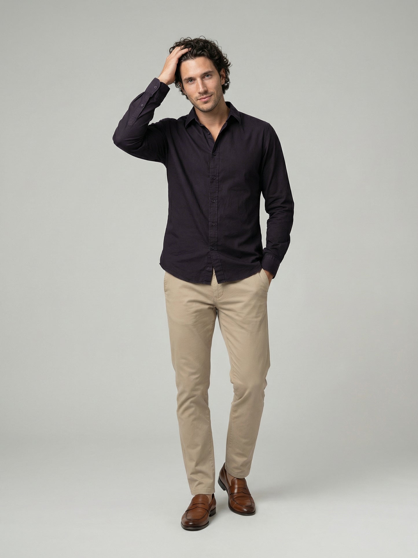 Celio Mens Brown Solid Regular Fit Cotton Shirts