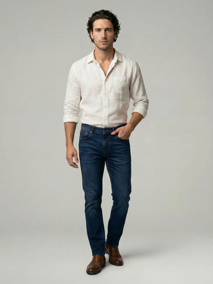 Celio Mens Blue Twill Slim Fit Modal Jeans