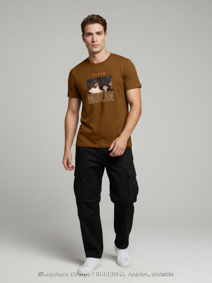 Celio Men Brown Printed Regular Cotton Demon Slayer T-Shirt