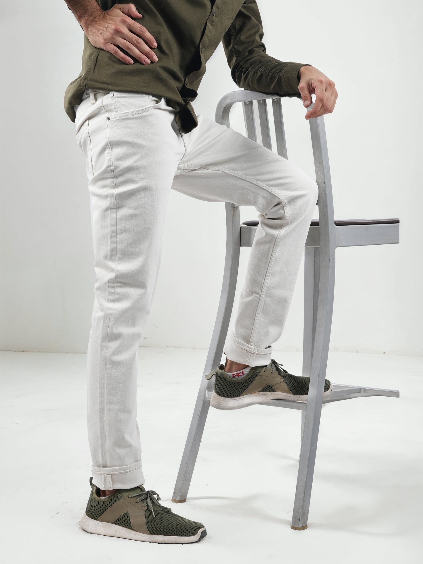 White Slim Fit Jeans