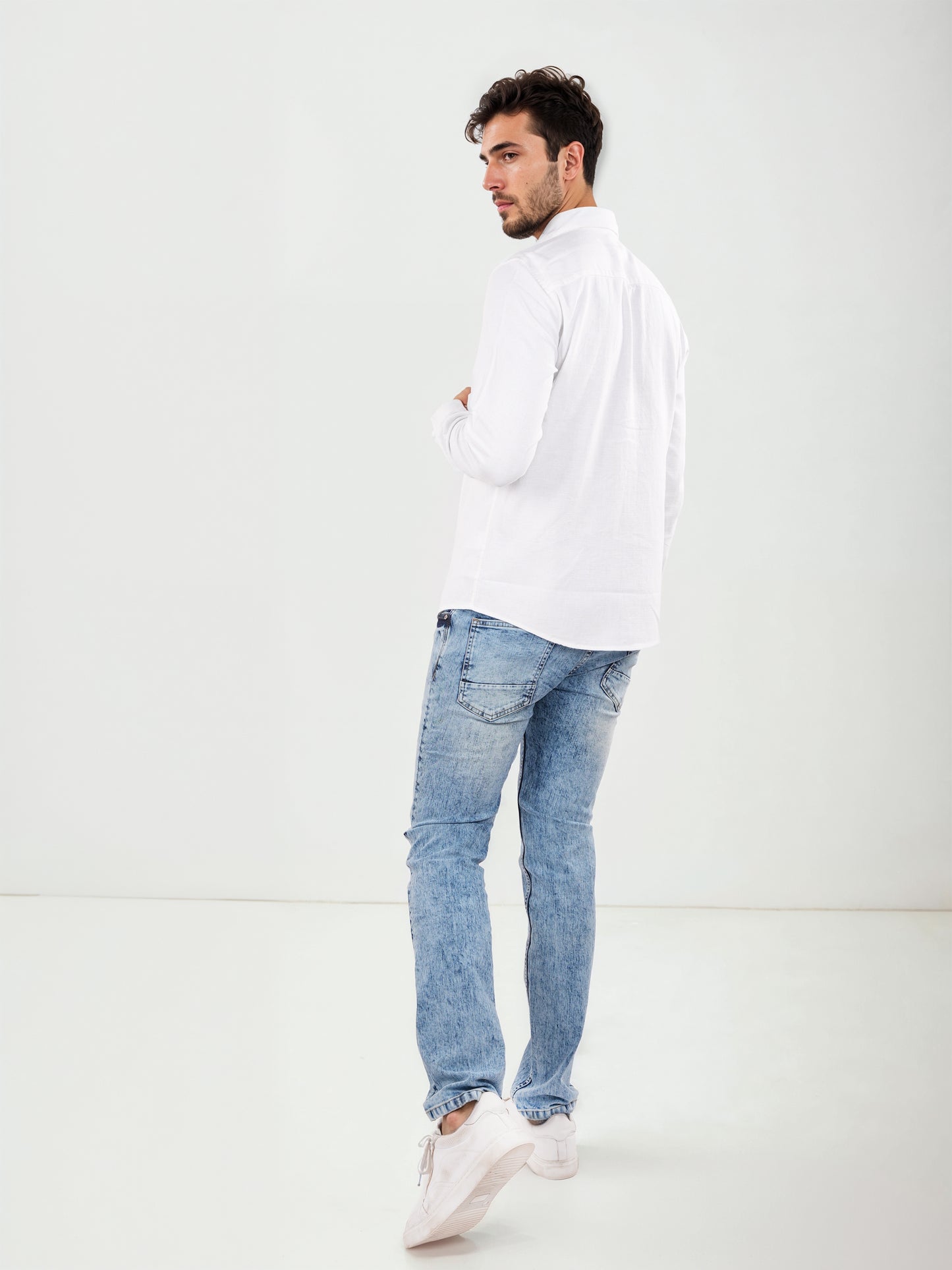 White Solid Cotton Shirt