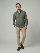 Celio Mens Olive Dobby Regular Fit Cotton Shirts