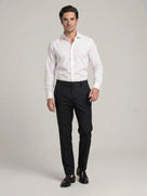 Celio Mens Black Solid 24H Fit Polyester Casual Trouser