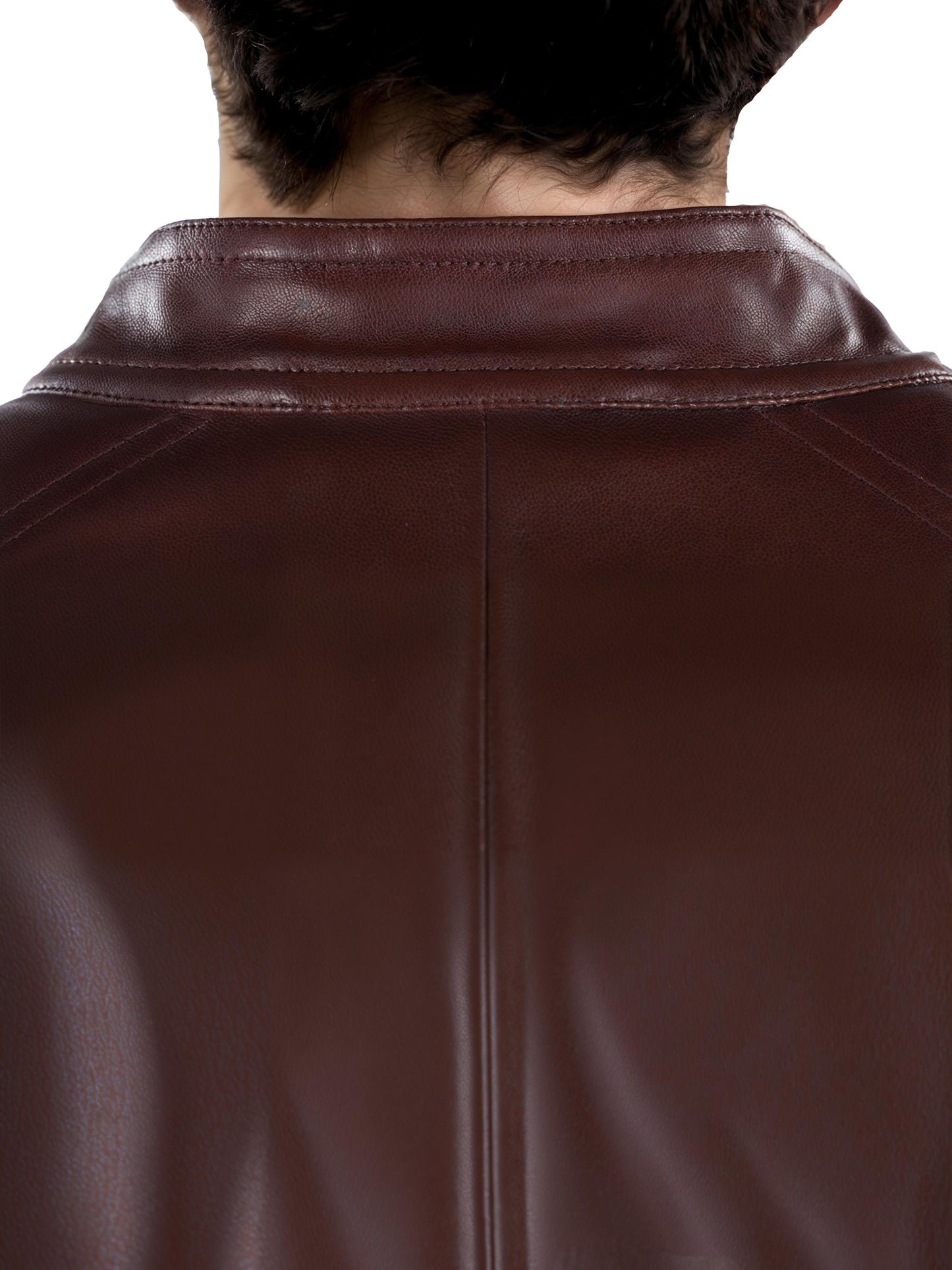 Brown Solid Polyamide Jacket