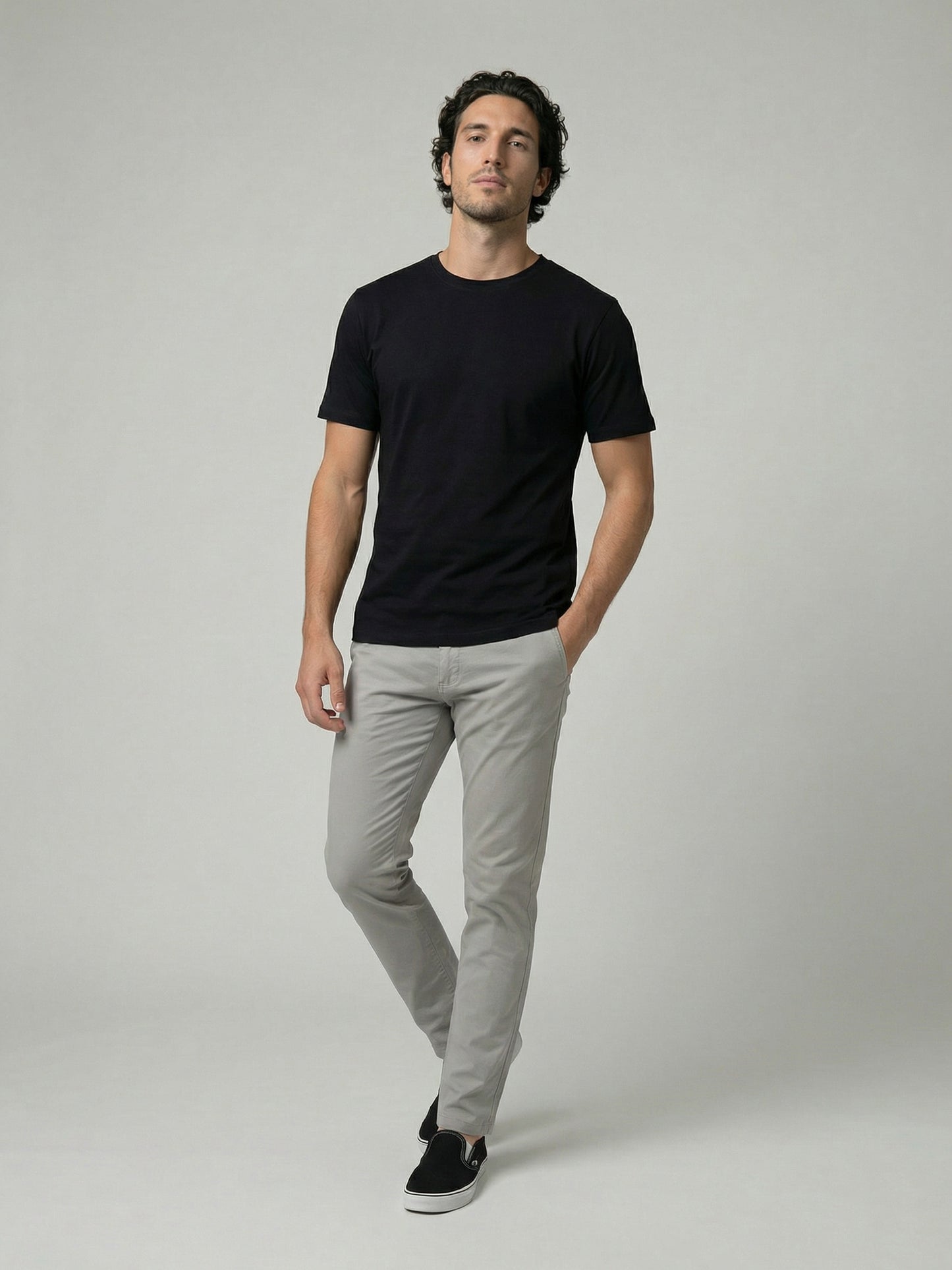 Celio Mens Black Solid Slim Fit Cotton T-Shirts