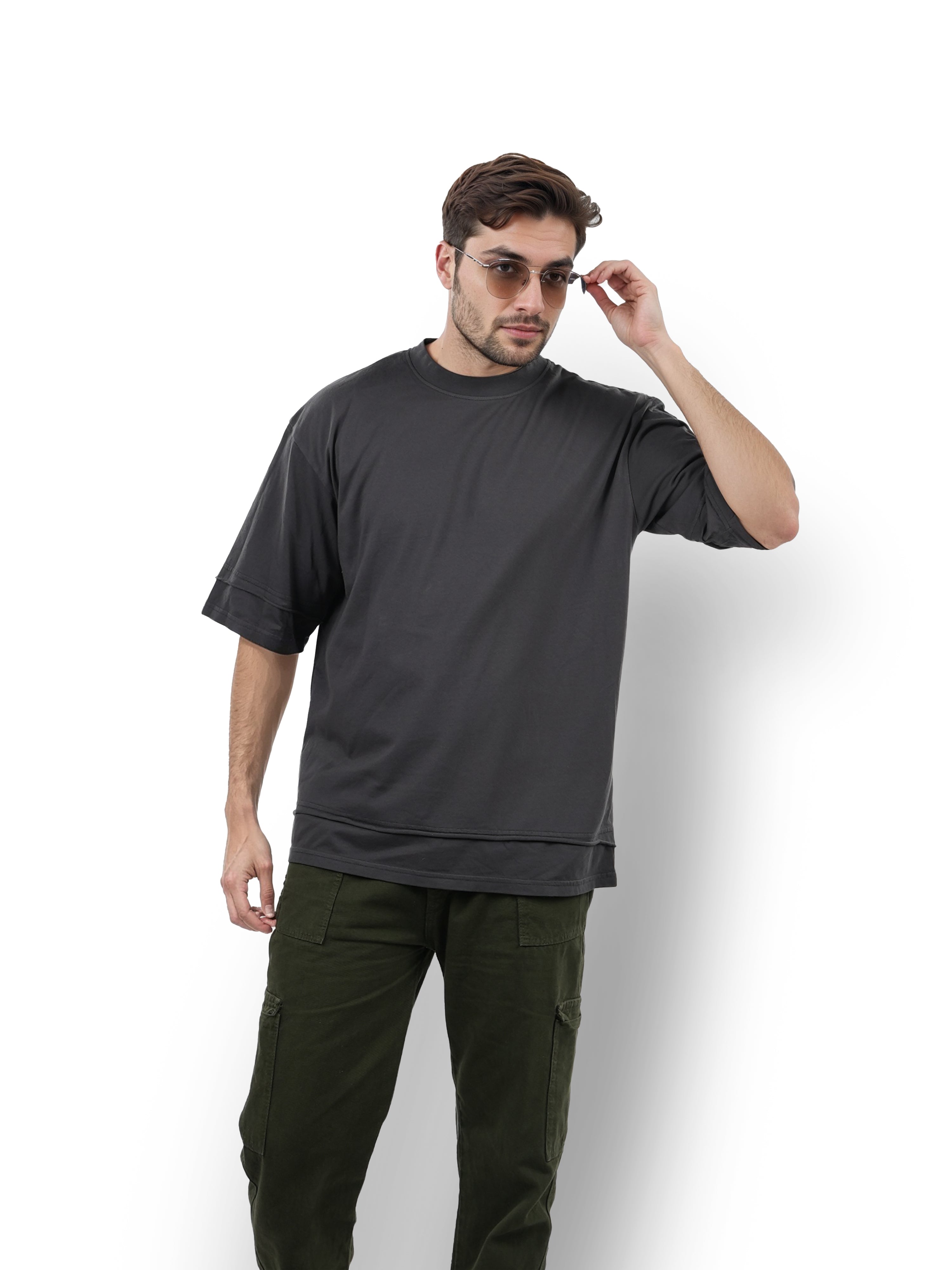 Black Solid Cotton T-shirt