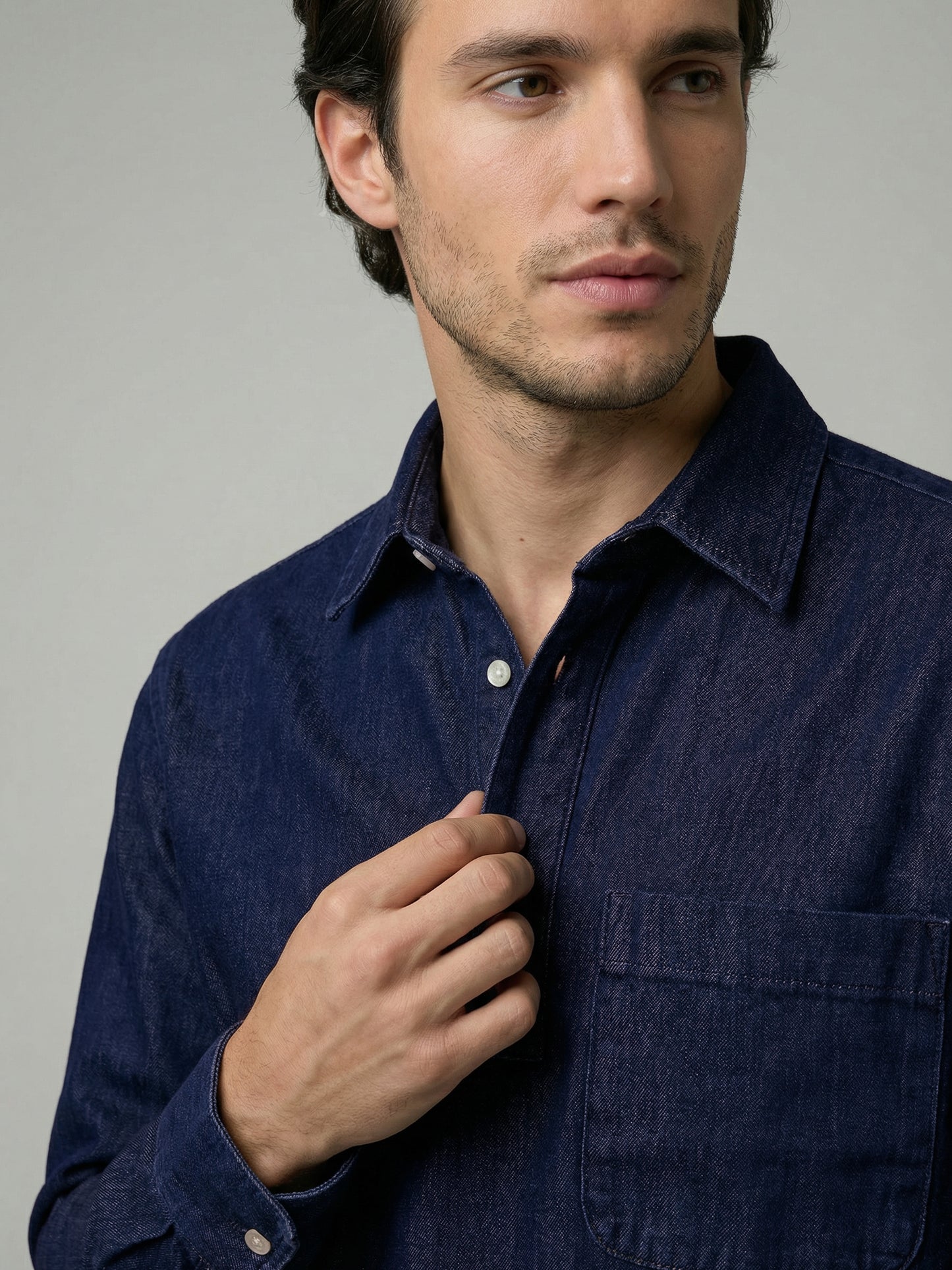 Celio Mens Navy Twill Regular Fit Cotton Shirts