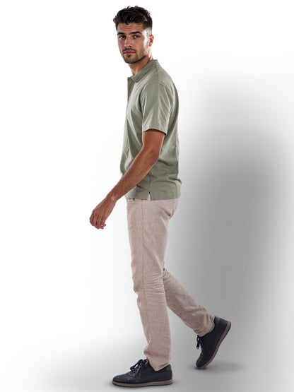 Olive Solid Cotton Polo