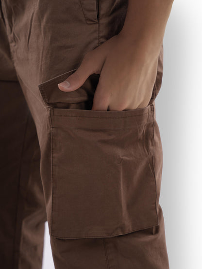 Brown Straight Fit Cargos